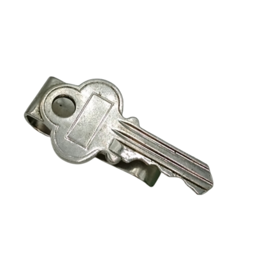 SWANK Silver tone Key Novelty Tie Bar